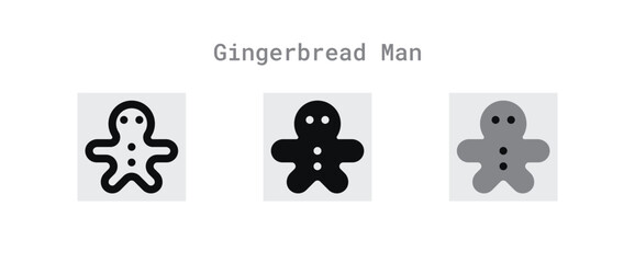 gingerbread man icon set