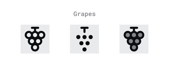 grapes icon set
