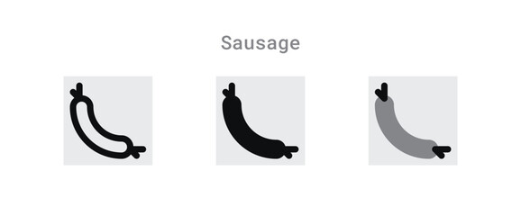 sausage icon set: