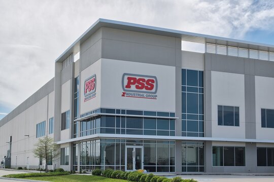 PSS Industrial Group office building exterior in Houston, TX. Distributor of oil and gas pipeline construction needs.