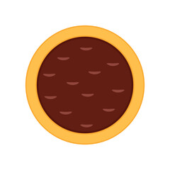 Chocolate cookie vector isolated. Chocolate cookie vector emoticon.