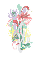 Abstract and artistic beautiful hand drawn illustration of mother nature