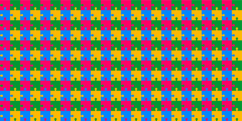 jigsaw puzzle background seamless pattern colorful vector illustration set