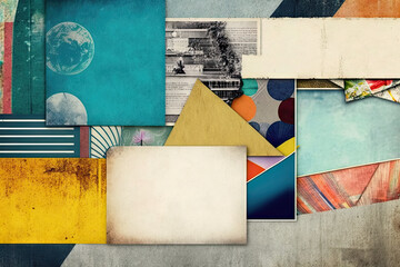 Art Collage Background - Collage Art Backdrops Series - Collage Wallpaper created with Generative AI technology 