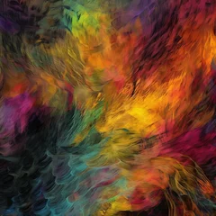 Foto auf Acrylglas Gemixte farben Explosion with multicolored blurred shapes and textures