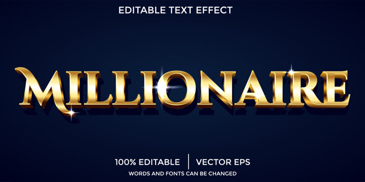 Millionaire luxury editable text effect style