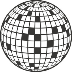 Disco ball Vector icon Disco ball Vector icon Disco ball Vector icon. Party. Dj. Night Club. Mirror glitter disco ball.