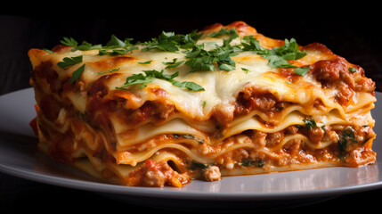 Lasagna with spinach Generative AI