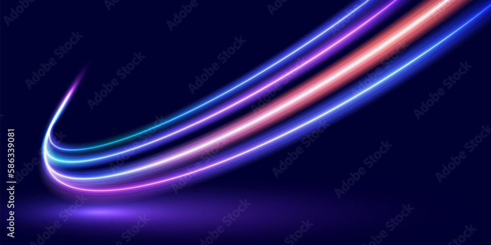 Aufkleber modern abstract high-speed light trails effect. futuristic dynamic motion technology. movement patte