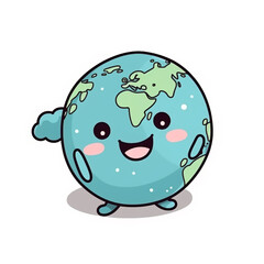 Cute Planet Earth - Earth Day. Environment preservation concept - Generative AI