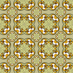Luxury seamless pattern. Oriental print, tiles made of decorative curly elements.