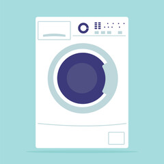 Washing machine icon. Vector illustration in flat style