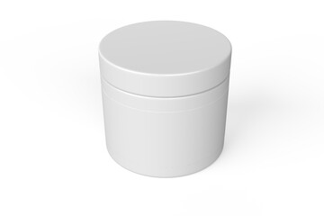 white plastic container or cosmetic jar isolated 