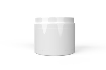 white plastic container or cosmetic jar isolated 