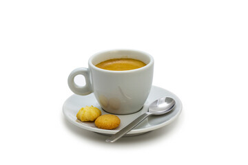 A cup of coffee isolated on white background.