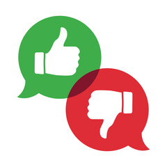 Thumbs up and Thumbs down Speech Bubbles