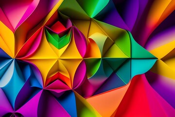  Colorful Origami Wallpaper. Generative AI. 