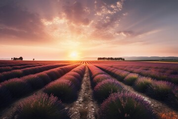 lavender cultivation landscape, generative ai