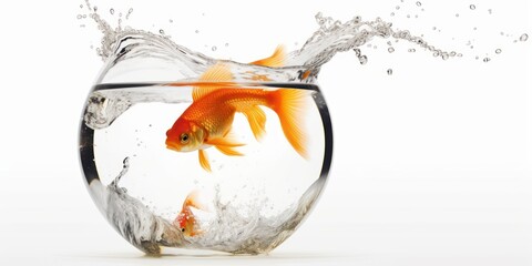 isolated tropical fish in fish tank, generative ai