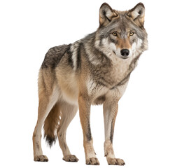 Wild wolf isolated on transparent background