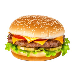 cheese burger isolated on transparent background