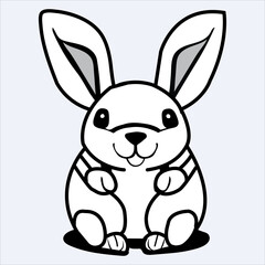 Fototapeta premium A cute rabbit is sitting on the floor