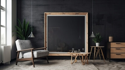 Mockup Frame in the black interior