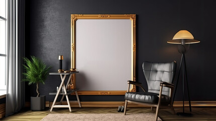 Mockup Frame in the grey interior