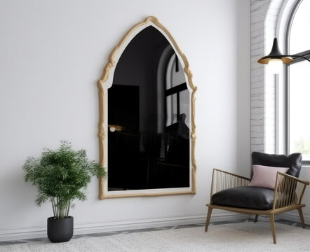 Interior design with the black mirror