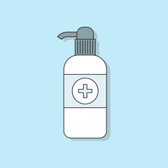 Fototapeta premium Hand sanitizer bottle, medical icon.