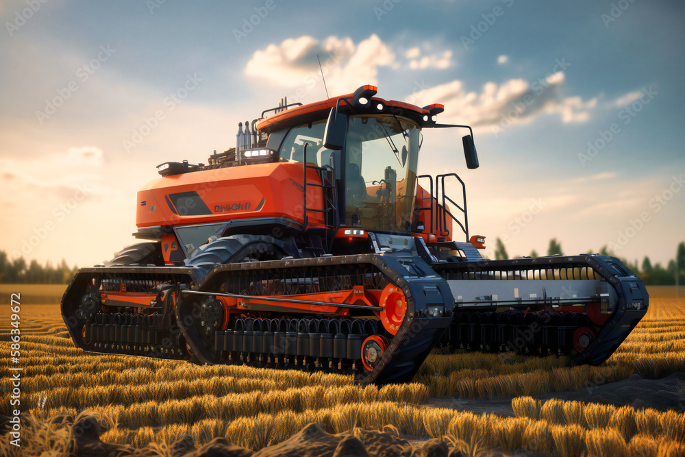 Aufkleber combining robotic machinery with innovative technology, smart farms optimize productivity and revolu