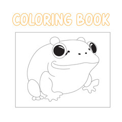 Frog vector coloring book for kids. icon, image, photo, art and illustration coloring page for childrens ..