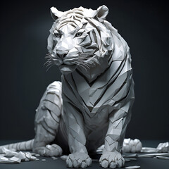 Fototapeta premium White tiger origami