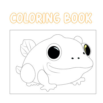 Frog vector coloring book for kids. icon, image, photo, art and illustration coloring page for childrens ..
