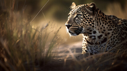 King of the Savanna: Leopard in the Wild (Generative AI)
