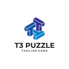 T3 Puzzle Logo 3D