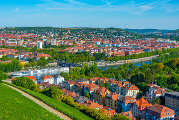 Aerial view of German town Würzburg