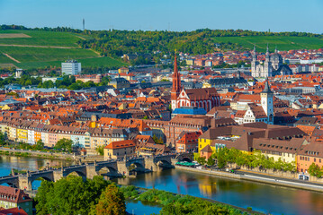Panorama view of German town Würzburg