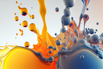 close up of chemical reactions, white background made with Generative AI