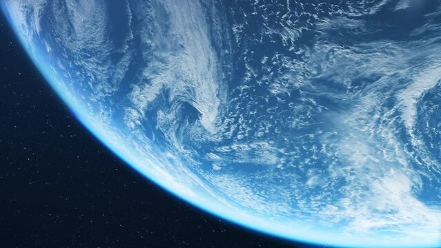 Beautiful Ccose view of earth rotating seen from space in 4K