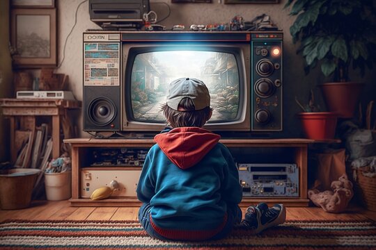 90s Childhood Retro TV Boy