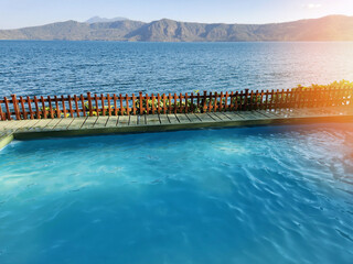 Pool with blue water