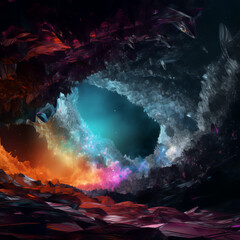 Fototapeta na wymiar Color Cave in Space
