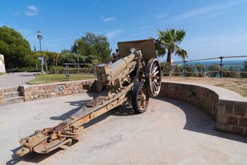 Torremolinos park Spain a cannon in Parque La Bateria Andalusia Spain Costa del Sol
