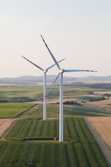 aerial view of the wind turbine