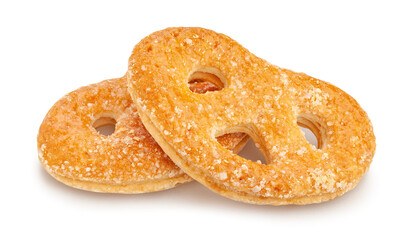 pretzel cookies path isolated on white