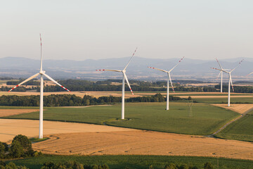 aerial view of the wind turbine
