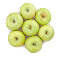 green apples path isolated on white