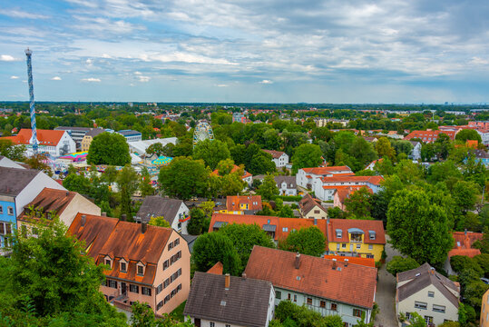Aerial view of German town Munich
