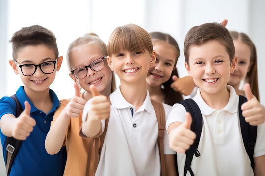Kids with thumbs up (AI Generated)